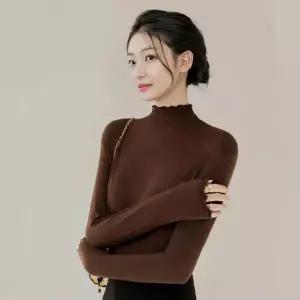 레이어드티 티셔츠 목티 반목 스판 여성 겨울 목폴라 가을 긴팔티 반폴라