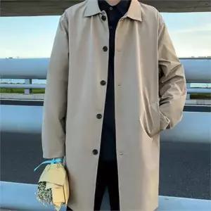 남성 캐주얼 코트 루즈핏 베이직 빅사이즈 남성 가을 코트 데일리 환절기 아우터 간절기 트렌치 오버핏