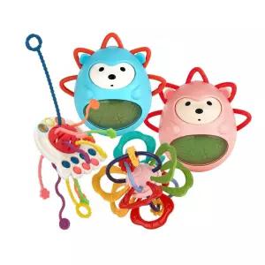우주선 촉감볼 동물 오뚝이 고슴도치 4종 영아 치발기