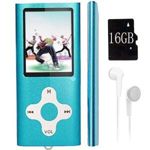 MP3 플레이어 16GB 메모리 카드가 장착된 음악 플레이어 휴대용 디지털 / 비디오 음성 녹음 FM 라디오 전자책 리더 사진 뷰어 1.8 LCD (스카이 블루)