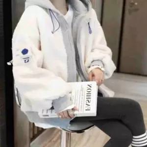 완스토어 레이어드 양털집업점퍼 여성겨울점퍼