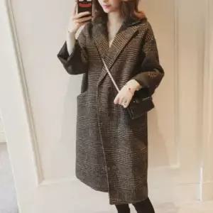 친절한탄씨 체크 자켓 여성 코트 간절기 데일리 클래식 재킷 울코트 클래식체크코트 브라운체크코트