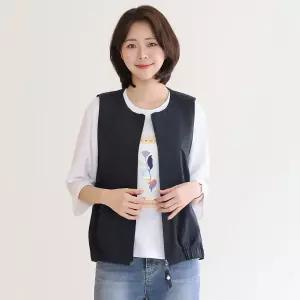 여성 봄 가을 간절기 바스락 캐주얼 빅사이즈 집업 베스트 조끼 40-50대 미시