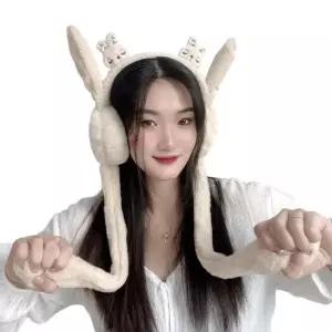 오너클랜 귀 움직이는 귀마개 토끼) 방한귀덮개 보온귀마개 방한용품 털귀마개 방한귀도리