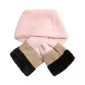 오너클랜 쁘띠 배색 퍼 머플러 핑크) 쁘띠목도리 여자목도리 여성목도리 겨울보온아이템