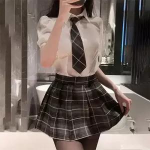 박스 체크 와펜 이우 교복 프레 세라복 파티복 바니걸