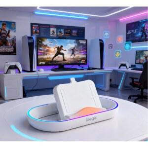 태블릿 거치대 IPEGA 충전 도크 P5P02 PS5 포털용 14가지 RGB 조명 모드 미끄럼 방지 베이스가 있는 스탠드 충전기 홀딩 베이스