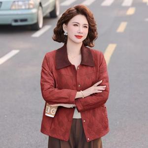 블랙팬서 여성 본명년 봄옷 칼라 레드 체크 재킷 코트 쇼트