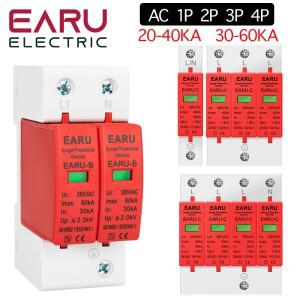 1pc AC SPD 1P 2P 3P 4P 2040KA 30KA60KA 385V 하우스 번개 서지 보호기 저전압 피뢰기 장치 OEM 공장