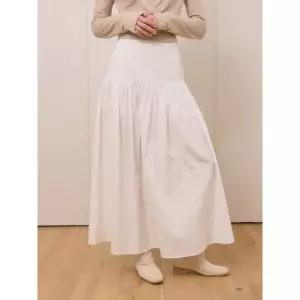 ADAUL Drop waist shirring long skirt - white 1339277