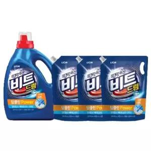 [텐바이텐]비트 세탁세제 딥클린 파워 액체세제 드럼 용기 3L 1개 + 리필 2L 3