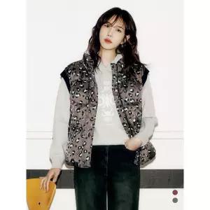 [올리비아로렌]호피프린트다운베스트VVCKD4W9491
