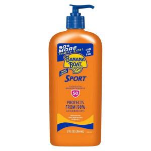 바나나 보트 스포츠 울트라 SPF 50 선크림 로션, 12온스 | 옥시벤존 프리, 선크림, 패밀리 사이즈, 12온스(1팩)