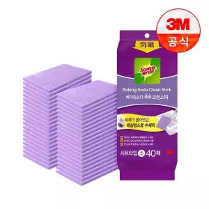 [3M]욕실청소 베이킹소다 시트타입 수세미 소형 40매