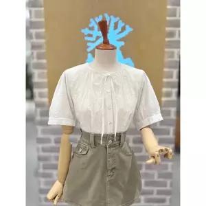 [레코브](타임스퀘어점패션관)아일렛 라운드 반팔 블라우스 (LG41F8BL024X)