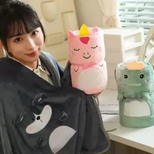 캐릭터 무릎 담요 극세사담요 학교 사무실 캠핑 망토