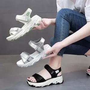키높이 여성 샌들 스트랩 5cm 발편한 통굽신발
