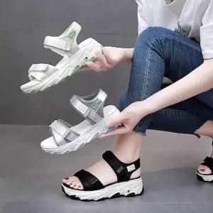 5cm 키높이 여성 스트랩 여름 샌들 신발 통굽 발편한