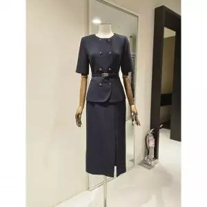 수량한정 슬릿 포인트 H라인 스커트 더블 버튼 벨티드 자켓 정장셋업 S262MSF130 S262MSD130 275