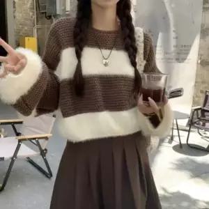 친절한탄씨 여성 스트라이프 크롭티 2컬러 데이트룩 하객룩 여성복 하객룩 데이트룩 데일리룩