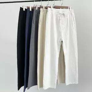 남성용 밴딩바지 린넨 마 여름 슬랙스 팬츠