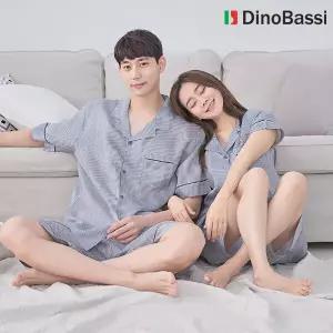국내생산 풍기인견 스트라이프 남 커플 홈웨어 잠옷 상하세트