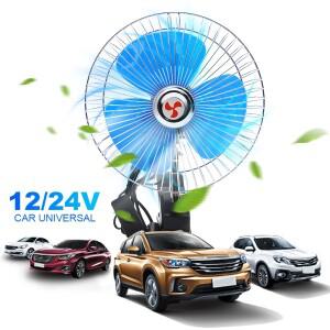 냉풍기 8인치 12V/24V 15W 트럭 차량 공기 냉각기 저소음 조정 가능한 클립 온 자동차 팬 회전이있는