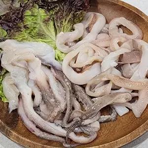 [장보리]오징어링채 절단 손질 오징어링 200g 5팩