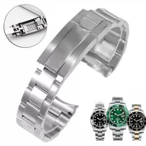 롤렉스 SUBMARINER DAYTONA 요트마스터 GMT 시계 밴드 스트랩 글라이드락 클래스프 20mm 스테인리스 스틸
