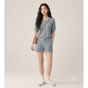 [지고트](대전신세계)JS6E1CD511[가디건형 반소매 라운드 니트]