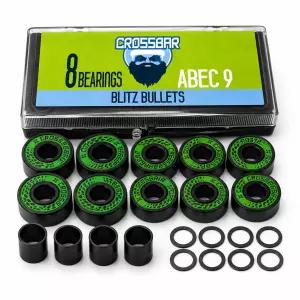 크로스바 ABEC-9 608 인 스케이트 베어링 - 롤러 하키 스페이서 및 와셔가 포함된 8팩