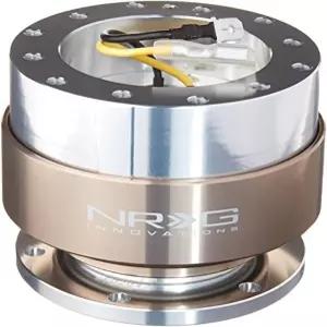 NRG 이노베이션스 1.5세대 6홀 레이싱 스티어링 휠 퀵 릴리스 어댑터 마운팅 볼트 티타늄 크롬 링