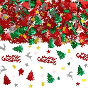 GRACCEE 2200PCS 크리스 색종이 글리터 펜타그램 트리 파티나 DIY 장식을 위한 혼합 호일 테이블 조각 결혼