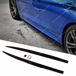 BMW F30 글로스 블랙 MP 스타일 사이드 스커트 익스텐션 320i 320d 330i