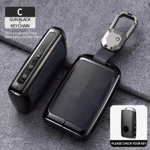 아연 합금 가죽 스마트 자동차 키 Fob 케이스 커버 체인 원격 쉘 홀더 수호자 마즈다 3 6 CX3 CX5 CX8 CX9