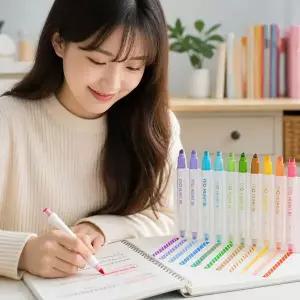 형광펜 12색 미술 교구 다이어리 꾸미기 데코 비밀펜
