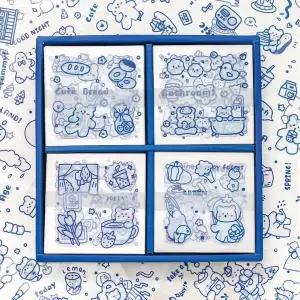 귀여운 곰돌이 마을 캐릭터 스티커 100p 다이어리 꾸미기 데코 pvc 씰