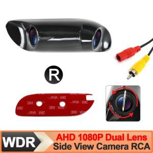AHD 1080P 차량 사이드 뷰 블라인드  카메라 듀얼 렌즈 WDR 히든 배선 방수 RCA 커넥터 모니터 호환, 자동