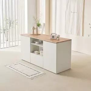 내추럴 주방 인테리어 양방향 그릇장 수납 홈바 1600 감성가구 아일랜드식탁 조리대