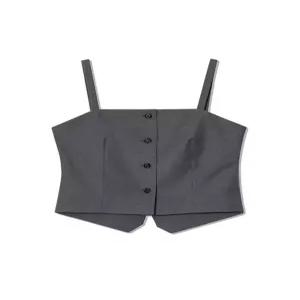 오아이오아이컬렉션 CUT-OUT VEST MELANGE GREY 1359344