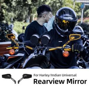 바이크 오토바이 백미러 컬러 핸들바 경량 120 ° Harley Indian Universal용 조정  후면보기 사이드