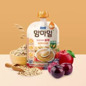 [매일유업] 맘마밀 안심이유식 퓨레 6개월 오트밀과 사과프룬 100g 10팩