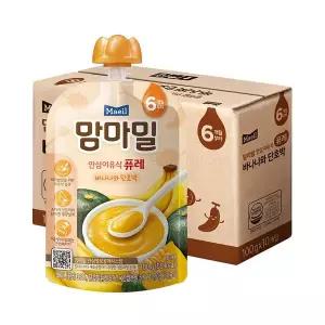 [매일]맘마밀 안심이유식 바나나와 단호박 퓨레 100g (6개월) 10팩
