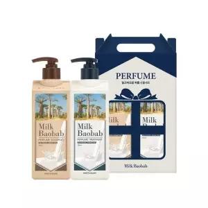 밀크바오밥 퍼퓸 헤어 화이트머스크 선물세트 샴푸500ml+트리트먼트500ml