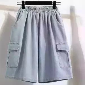 KARRA 밴딩데님카고하프팬츠_A4M0783