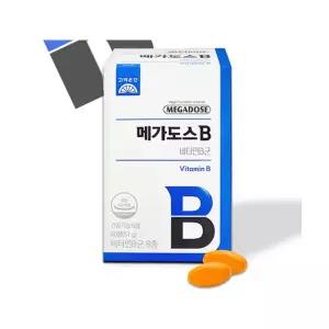 고려 은단 메가도스B 비타민B 군 8종 비오틴 엽산 B1 B2 B6 B12 고함량 활력 60정X2개