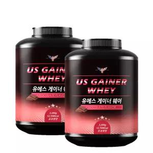 유에스게이너웨이 3.2kg 2통 게이너 프로틴 벌크업 살찌는보충제 탄수화물 연한코코아 곡물맛 총 6.4kg