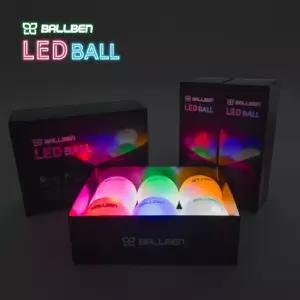 볼벤 야간골프 LED 골프공 6개 세트 레인보우 단색 택1
