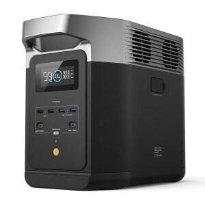 EF ECOFLOW 휴대용 발전소 DELTA 2, 1024Wh LiFePO4 (LFP) 배터리, 1800W AC/100W USB-C 출력, 태양광 발전기(태양광 패널 옵션) 가정용 백업 전원, 캠핑 및 RV용