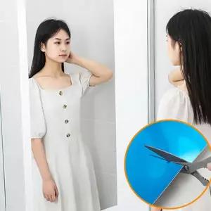 부착 거울 안전 인테리어 벽면 붙이는 거울 재단 시트지 접착식 신발장 사무실 미용실 현관 미러 옷방